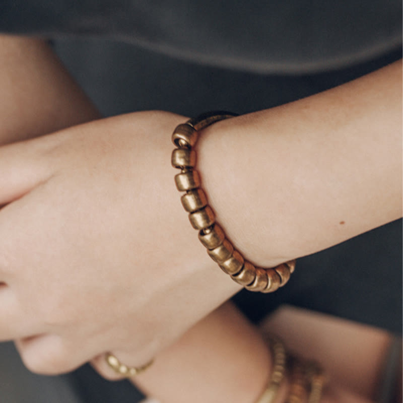 KarmaRipple's Simple Design Bronze Brass Bead Fortune Wealth Bracelet p11