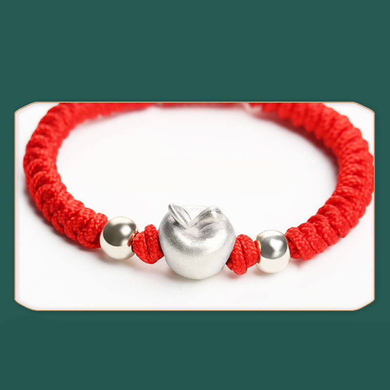KarmaRipple's 999 Sterling Silver Apple Red Multicolored Rope Fortune Protection Handcrafted Kids Bracelet p12