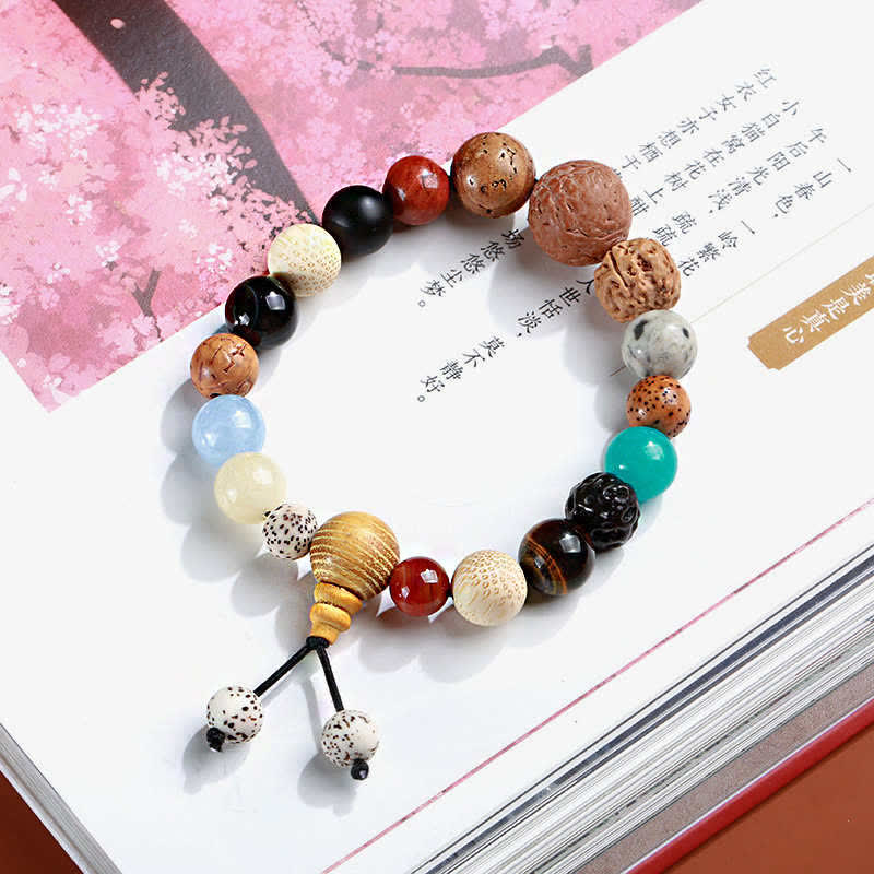 KarmaRipple's Bodhi Seed Agate Wisdom Balance Wrist Mala Bracelet p6