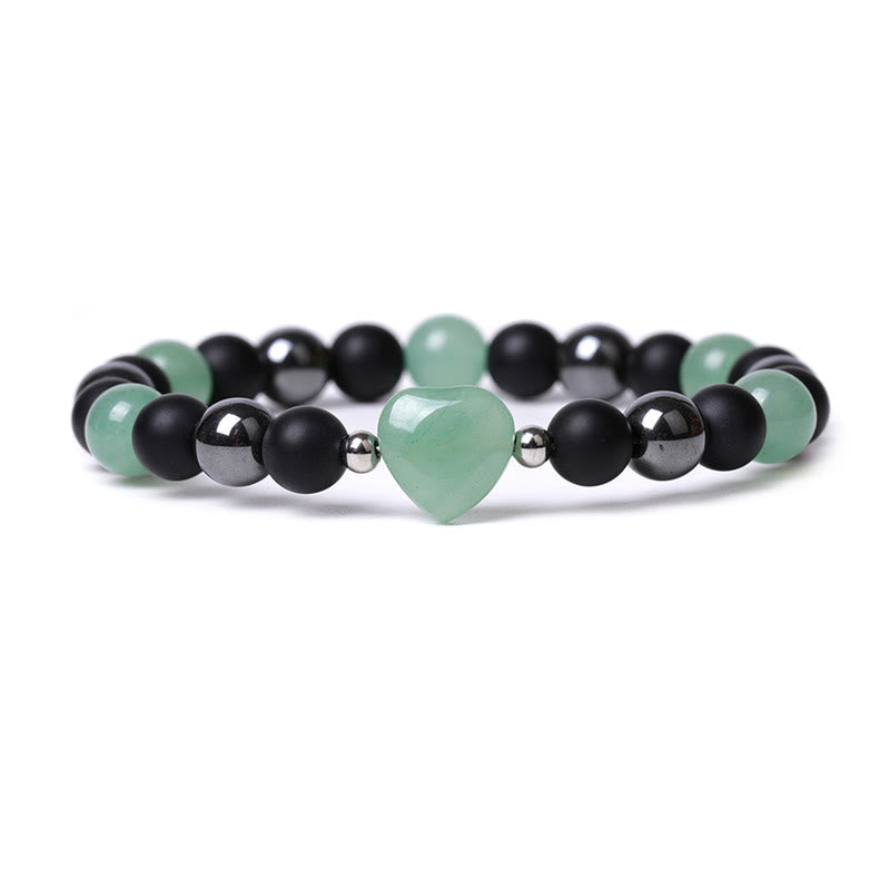 KarmaRipple's Black Onyx Tiger Eye Stone Gemstone Love Heart Protection Bracelet p29