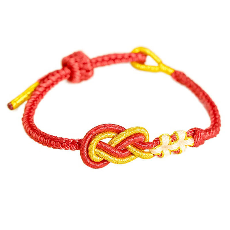 KarmaRipple's Handcrafted Eight Thread Peace Weave Peach Blossom Weave Fortune Connection Bracelet p8