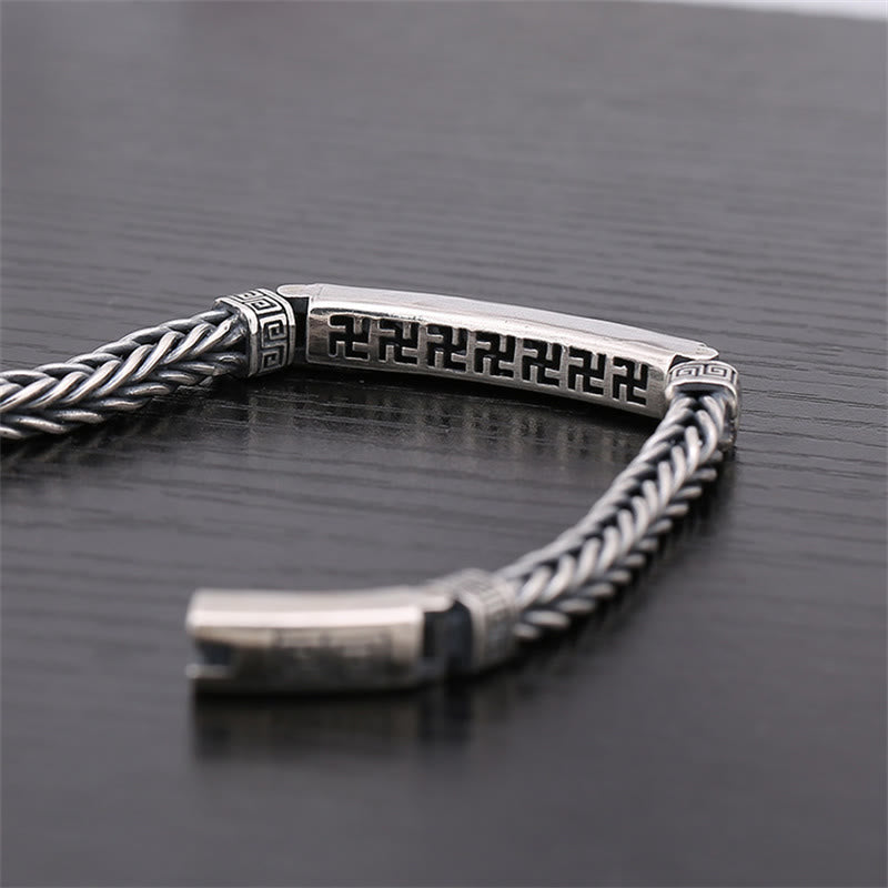 KarmaRipple's Swastika Pattern Engraved Fortune Bracelet p3