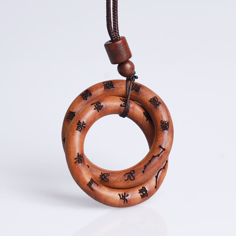 KarmaRipple's Lightning Struck Jujube Wood Taoist Yin Yang Ring Qiankun Circle Leizu Taboo Fortune Pendant Necklace p2
