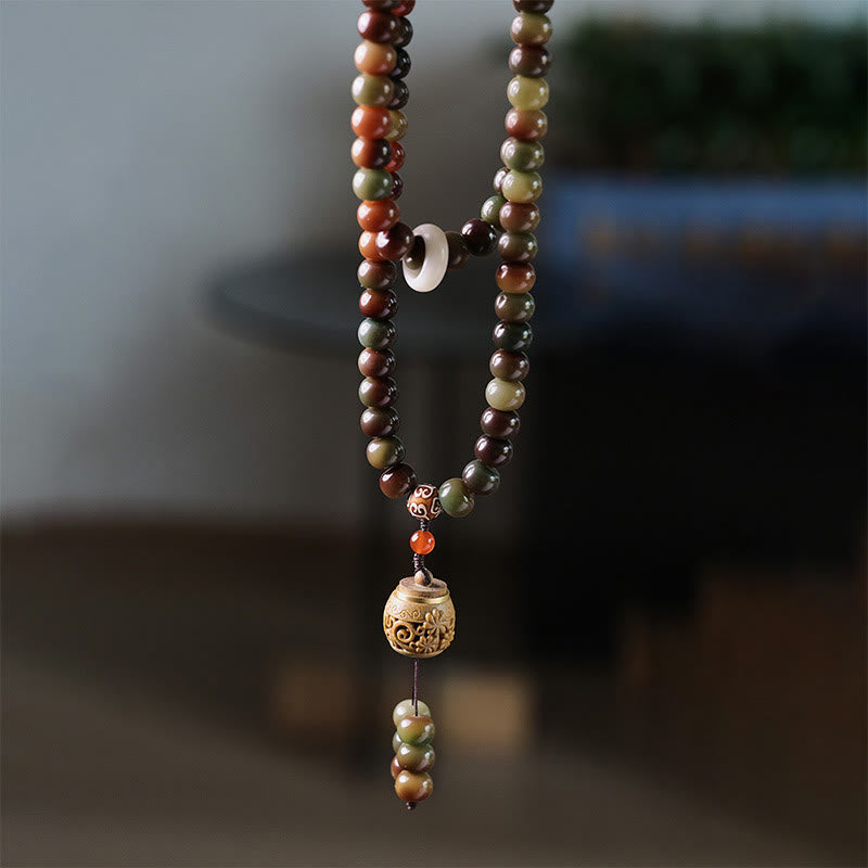 KarmaRipple's 108 Mala Beadwork Dunhuang Color Bodhi Seed Dzi Bead Keep Away Evil Spirits Bracelet p2