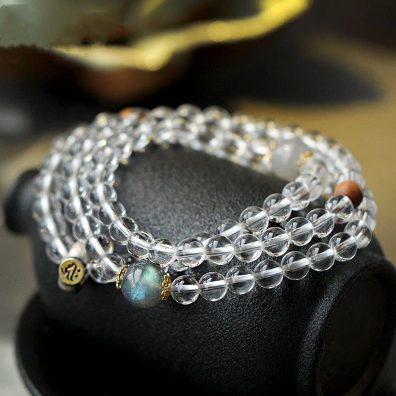 KarmaRipple's 925 Sterling Silver Chinese Zodiac Natal Buddha Ivory Gemstone Meditation Triple Wrap Bracelet p1
