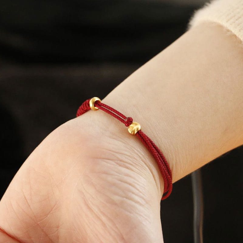 KarmaRipple's Alloy Peace Buckle Fortune Red String Bracelet p13