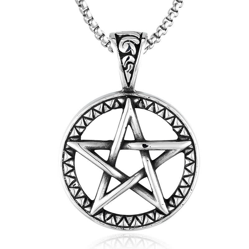KarmaRipple's Pentagram Titanium Steel Balance Pendant Necklace p1