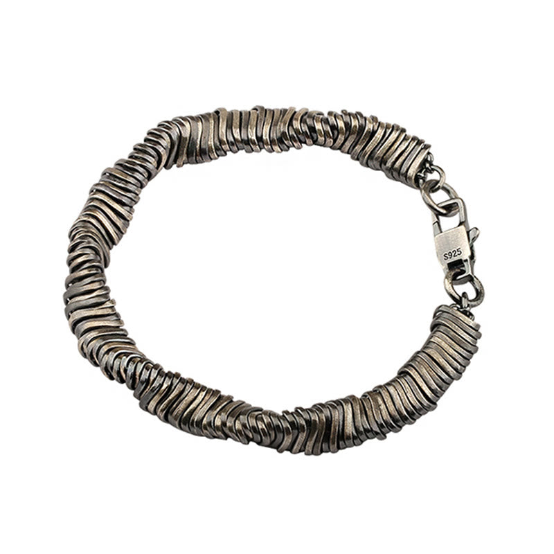 KarmaRipple's 925 Sterling Silver Vintage Twisted Design Wealth Balancing Chain Bracelet p12