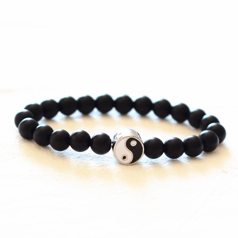 KarmaRipple's 3pcs Authentic Ivory Turquoise Frosted Stone Bead Yin Yang Wealth Bracelet p10