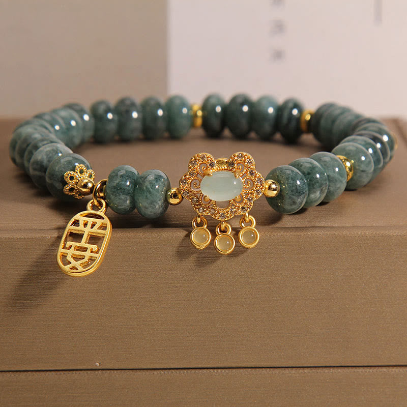 KarmaRipple's Authentic Jade Chinese Lock Talisman Peace Fortune Abundance Bracelet p1