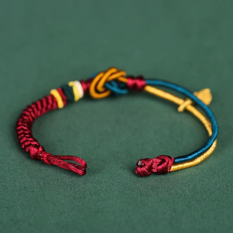 KarmaRipple's Tibetan Handmade Mandala Weave Leaf Fortune Rope Bracelet p8