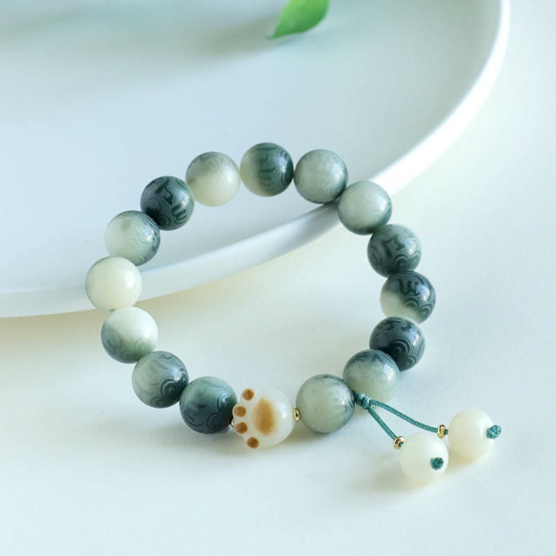 KarmaRipple's Bodhi Seed Om Mani Padme Hum Carved Balance Bracelet p25