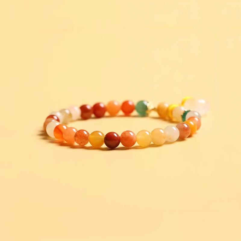 KarmaRipple's 14K Gold Plated Colorful Golden Silk Jade Peace Buckle Wealth Bracelet p8