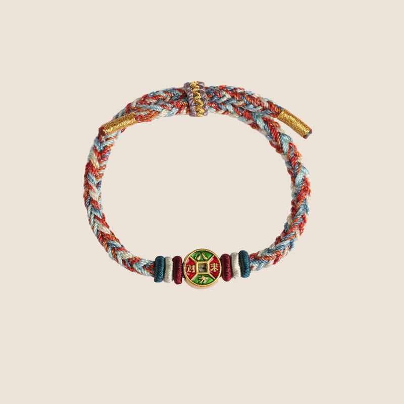 KarmaRipple's ???A Flash Sale- Colorful Rope Wealth Comes From All Directions Handmade Eight Thread Peace Weave Fortune Bracelet p7