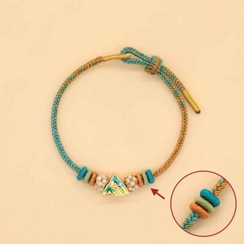 KarmaRipple's Handmade Eight Thread Peace Weave Peach Blossom Weave Fortune Rope Woven Bracelet p13