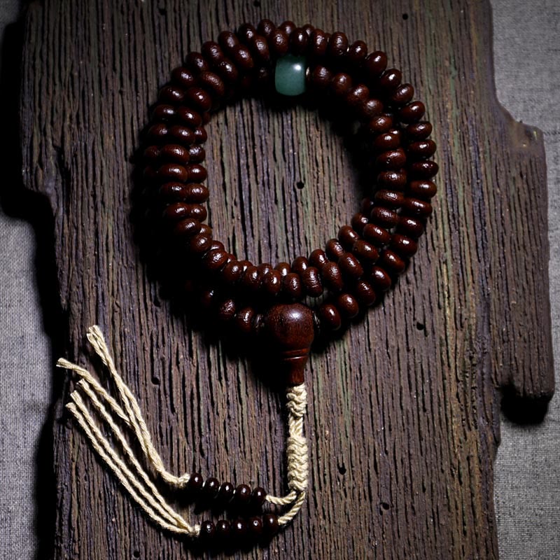 KarmaRipple's Authentic Tibet 108 Mala Beadwork Purple Bodhi Seed Three-eyed Dzi Bead Bronze Dorje Balance Bracelet p35