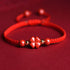 Red Cinnabar / Lucky Four Leaf Clover(Wrist Circumference 15-19cm)