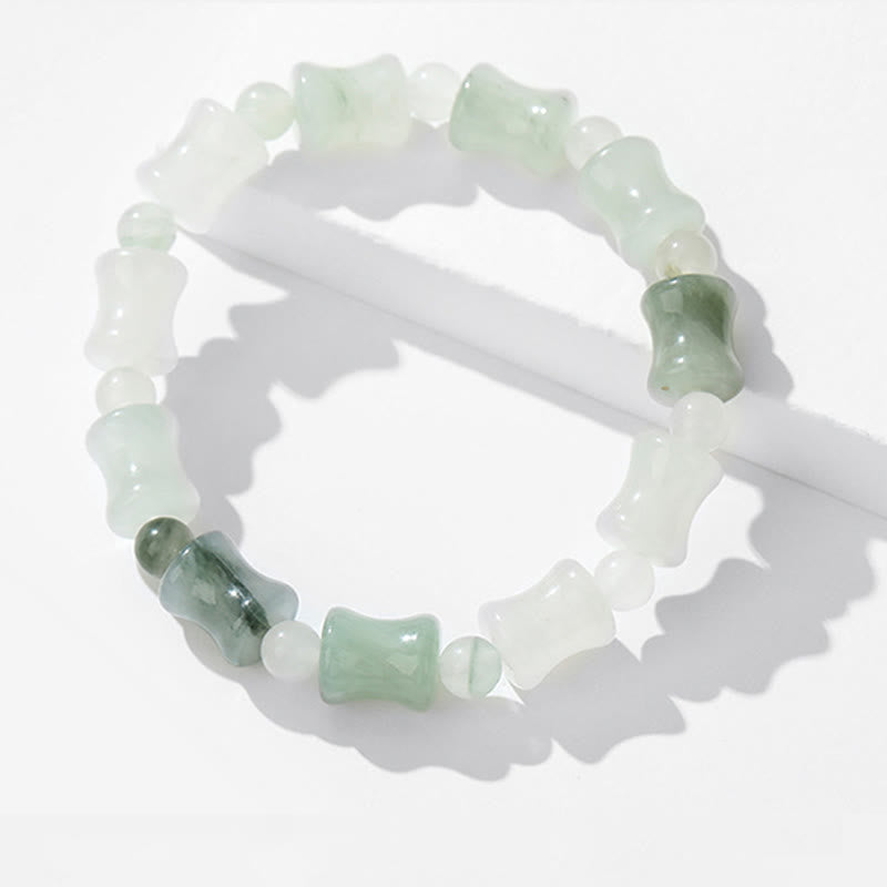 KarmaRipple's Jade Coconut Shell Bamboo Pattern Abundance Fortune Bracelet p10
