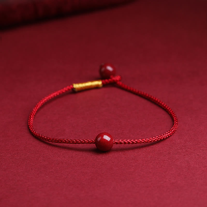 KarmaRipple's Authentic Cinnabar Red Agate Blessing Red String Bracelet p1