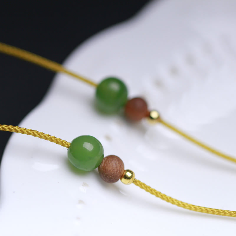 KarmaRipple's Authentic Hetian Jade Small Bag Pattern Prosperity String Pendant Necklace p7