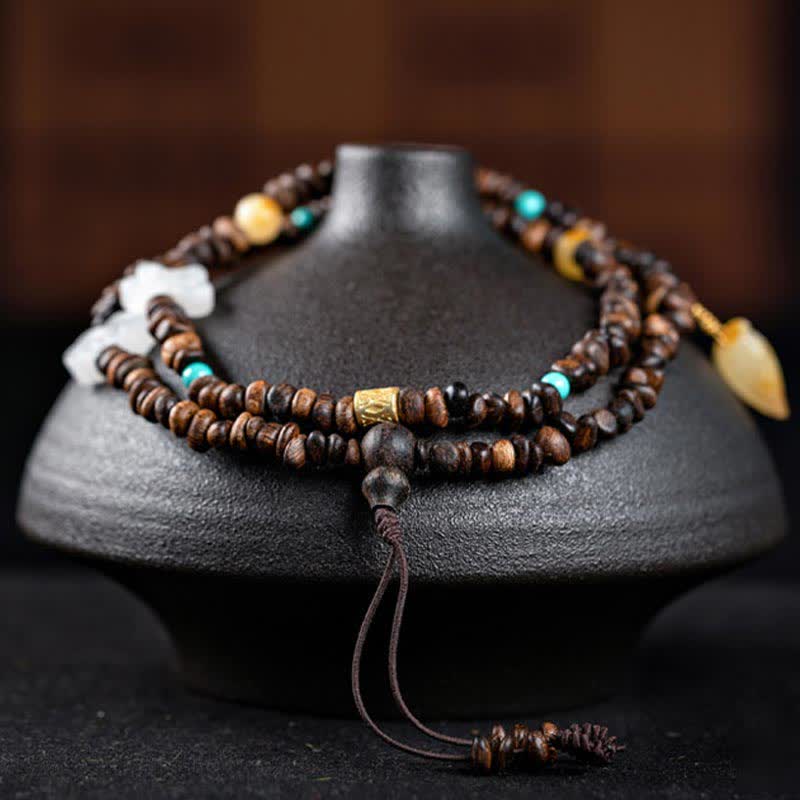 KarmaRipple's 108 Mala Beadwork 925 Sterling Silver Brunei Agarwood Red Agate PiXiu Hetian Jade Peace Strength Bracelet p6