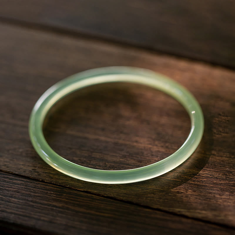 KarmaRipple's Authentic Green Chalcedony Strength Courage Cuff Bangle Bracelet p14