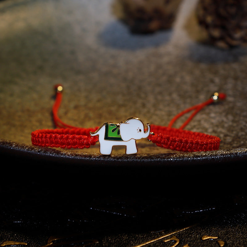 KarmaRipple's Tibetan Handmade 925 Sterling Silver Fortunate Elephant Red String Bracelet p6