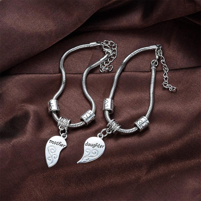KarmaRipple's 2pcs Matching Heart Mother Daughter Bracelets p4