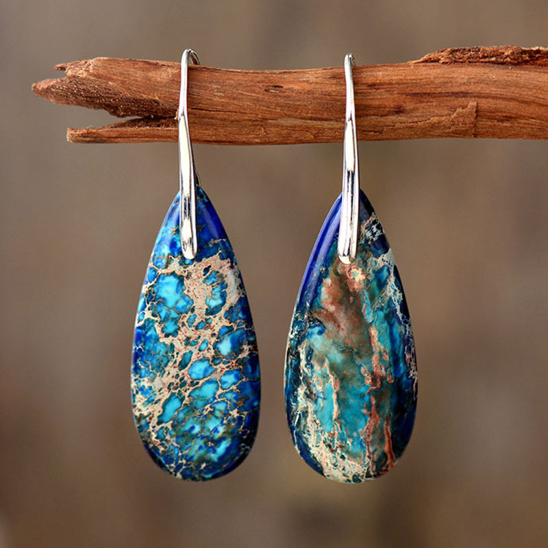 KarmaRipple's Emperor Stone Balancing Gemstone Earrings p1