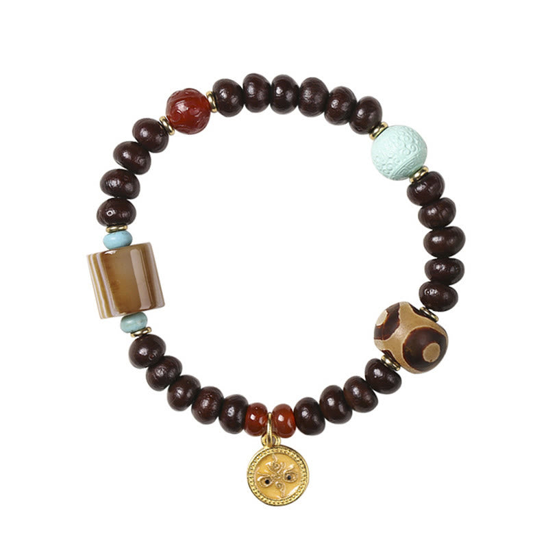 KarmaRipple's Authentic Tibet Purple Bodhi Seed Dzi Bead God of Wealth Wisdom Bracelet p9