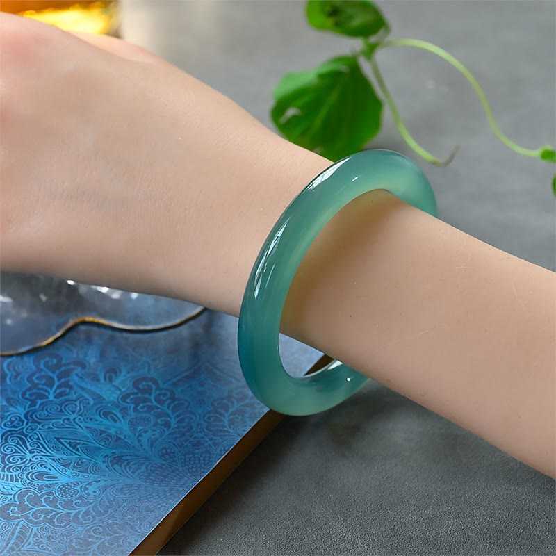 KarmaRipple's Authentic Green Chalcedony Strength Bangle Bracelet p8