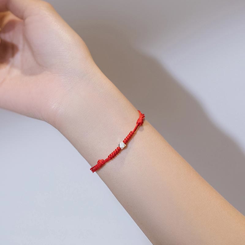 KarmaRipple's 925 Sterling Silver Fortune Bead Protection Red String Woven Bracelet p15