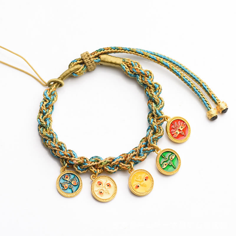 KarmaRipple's Tibetan Five God Of Wealth Fortune Handcrafted Braid String Bracelet p5