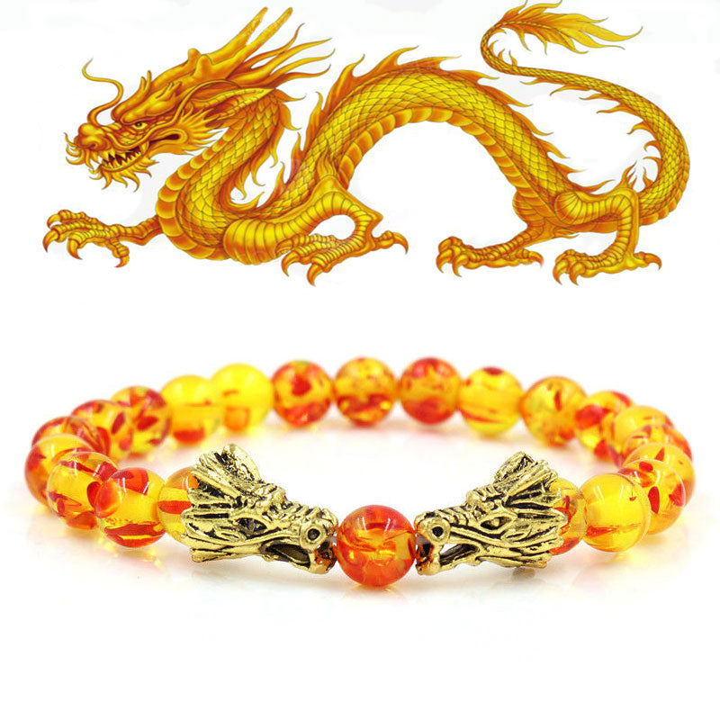 KarmaRipple's Ivory Turquoise Lava Rock Dragon Blessing Beaded Bracelet p29
