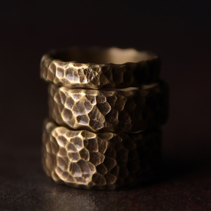 KarmaRipple's Tibetan Bump Texture Design Bronze Brass Fortune Ring p14