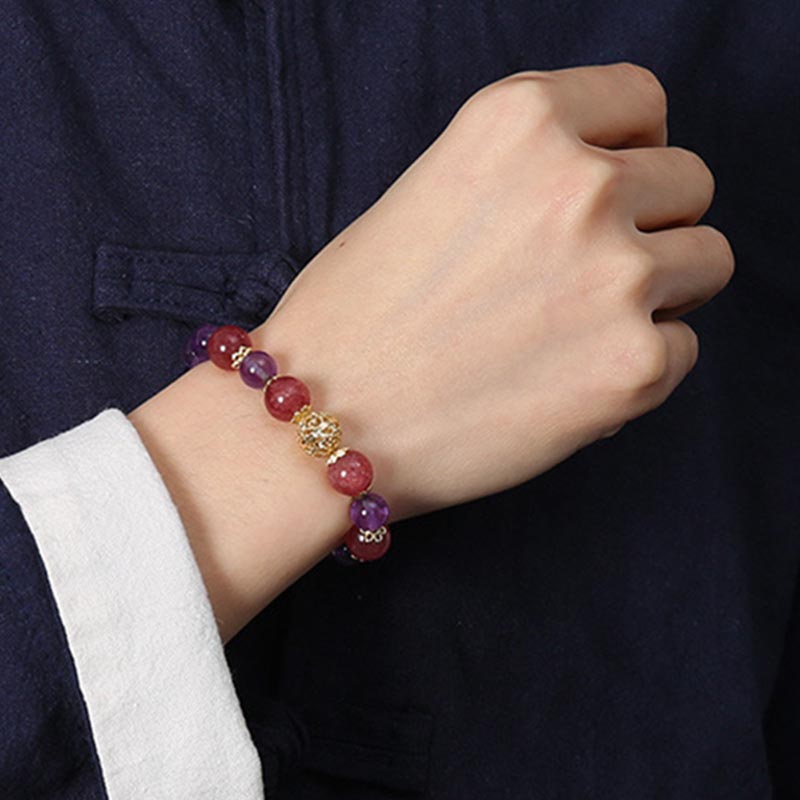 KarmaRipple's Authentic Citrine Amethyst Rutilated Quartz Prosperity Protection Bracelet p10
