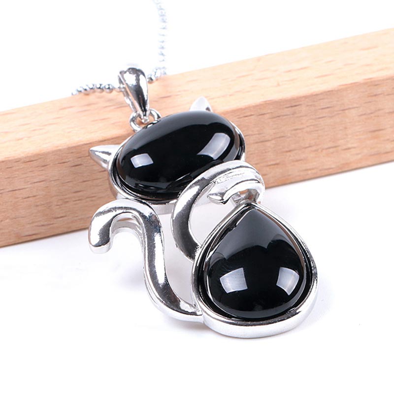 KarmaRipple's Cat Pattern Authentic Gemstone Protection Pendant Necklace p23