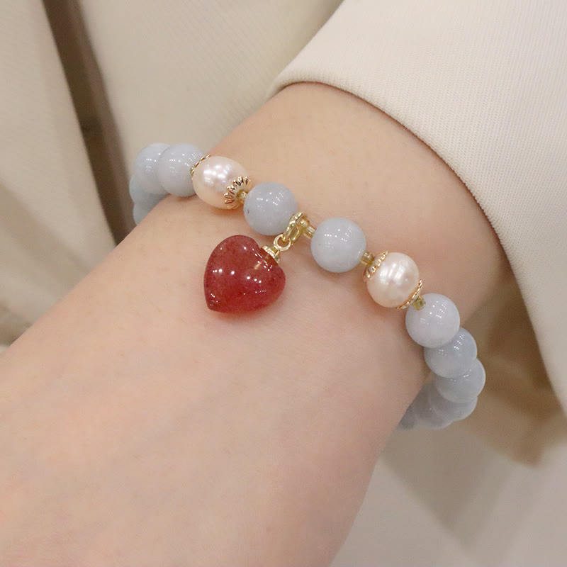 KarmaRipple's Authentic Aquamarine Chalcedony Serenity Rabbit Gourd Cat Talisman Bracelet p5