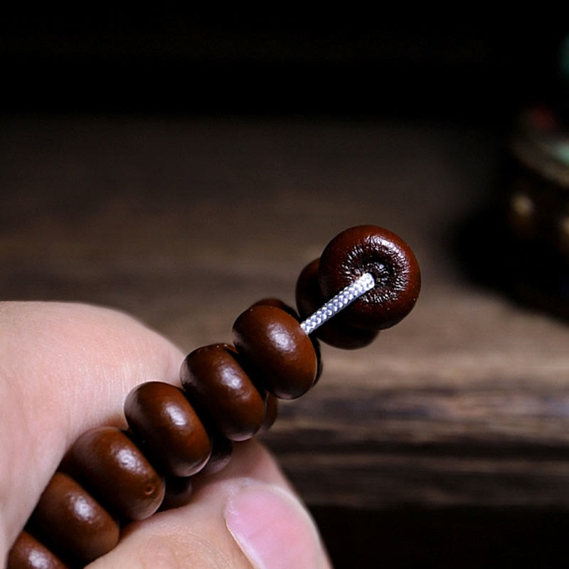 KarmaRipple's Authentic Tibet 108 Mala Beadwork Purple Bodhi Seed Three-eyed Dzi Bead Bronze Dorje Balance Bracelet p16