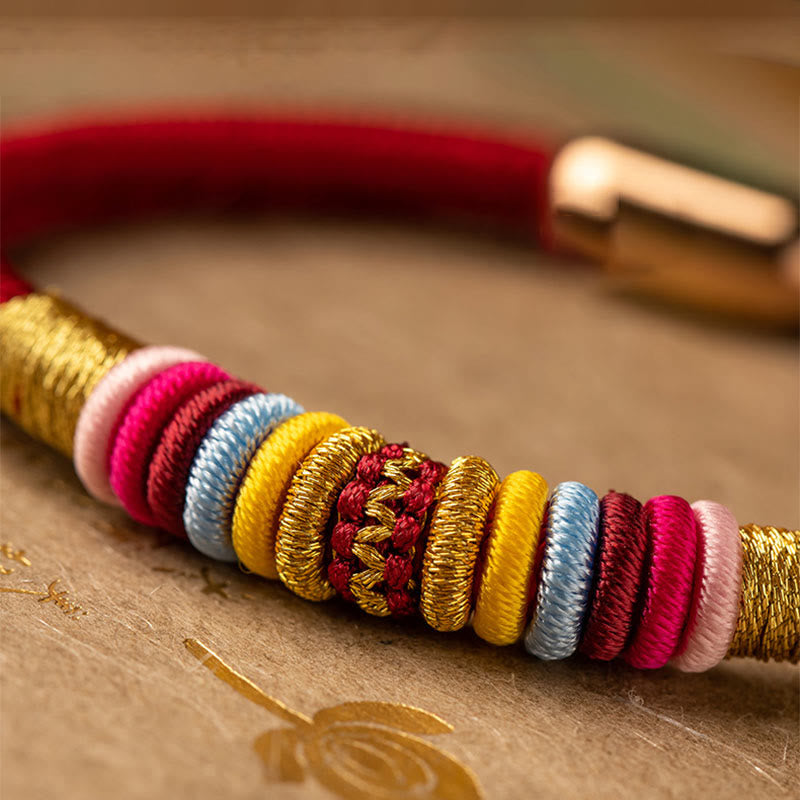 KarmaRipple's Tibetan Handmade King Kong Weave Protection Magnetic Buckle Woven Bracelet ( p12