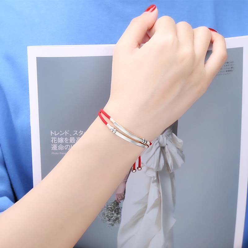 KarmaRipple's 925 Sterling Silver Red String Layered Braid Bracelet p8