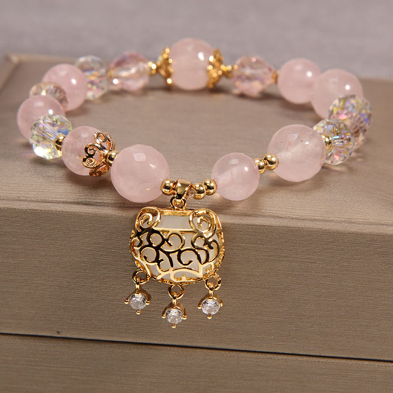 KarmaRipple's Authentic Pink Gemstone Soothing Protection Bracelet p1