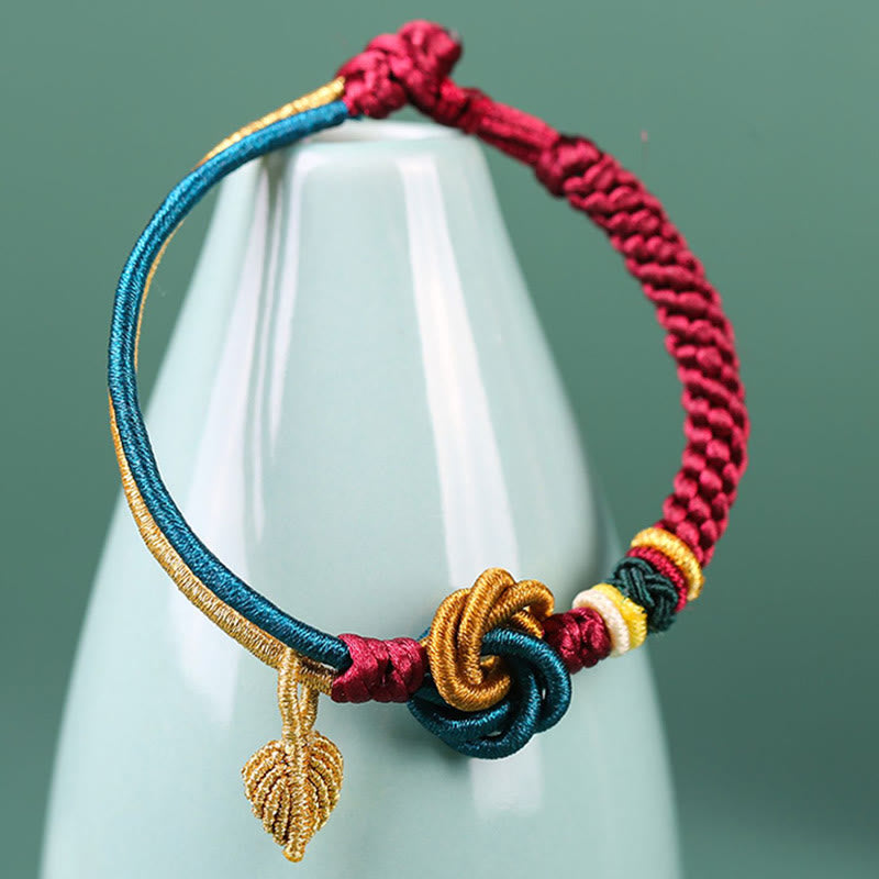 KarmaRipple's Tibetan Handmade Mandala Weave Leaf Fortune Rope Bracelet p6