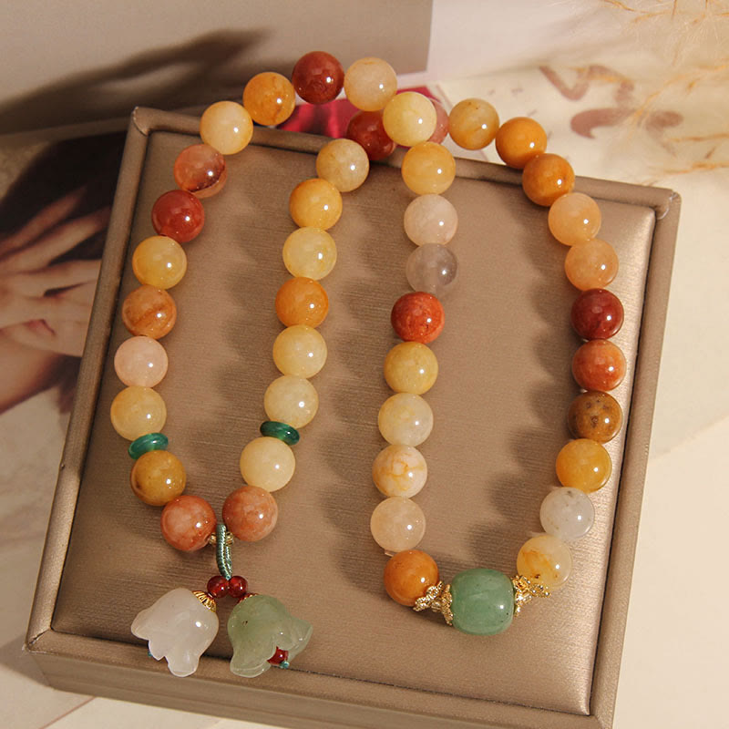 KarmaRipple's Tibet Authentic Golden Silk Jade Double Layer Bell Orchid Fortune Bracelet p8
