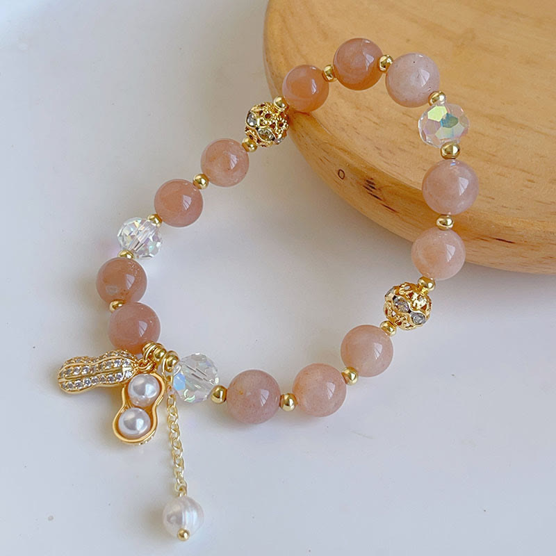 KarmaRipple's Sun Stone Colorful Rutilated Quartz Wealth Peanut Talisman Bracelet p9