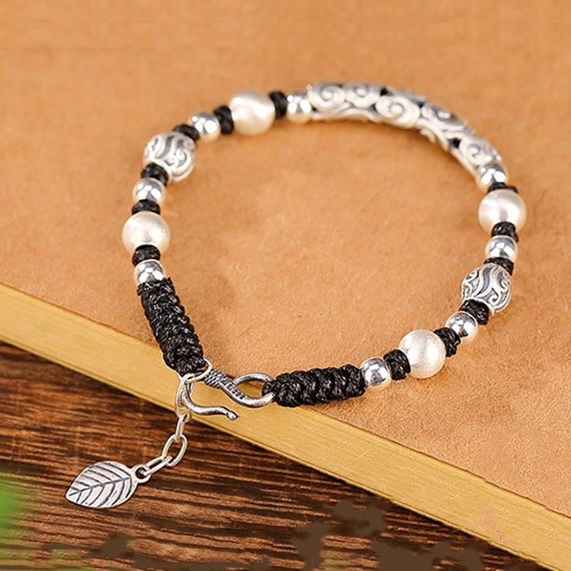 KarmaRipple's Tibet Handmade Bronze 999 Sterling Silver Auspicious Cloud Wealth String Bracelet p18