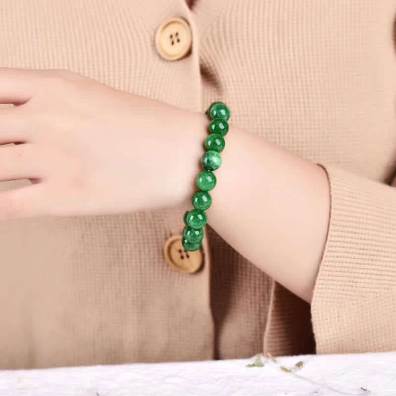 KarmaRipple's Cyan Jade Bead Calm Balance Bracelet p3