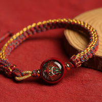 KarmaRipple's Colorful Rope Cinnabar Thangka Blessing Woven Bracelet