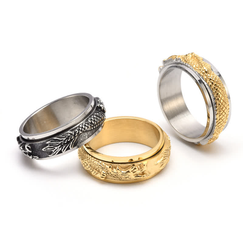 KarmaRipple's Dragon Titanium Steel Stimulation Rotatable Ring ( p20