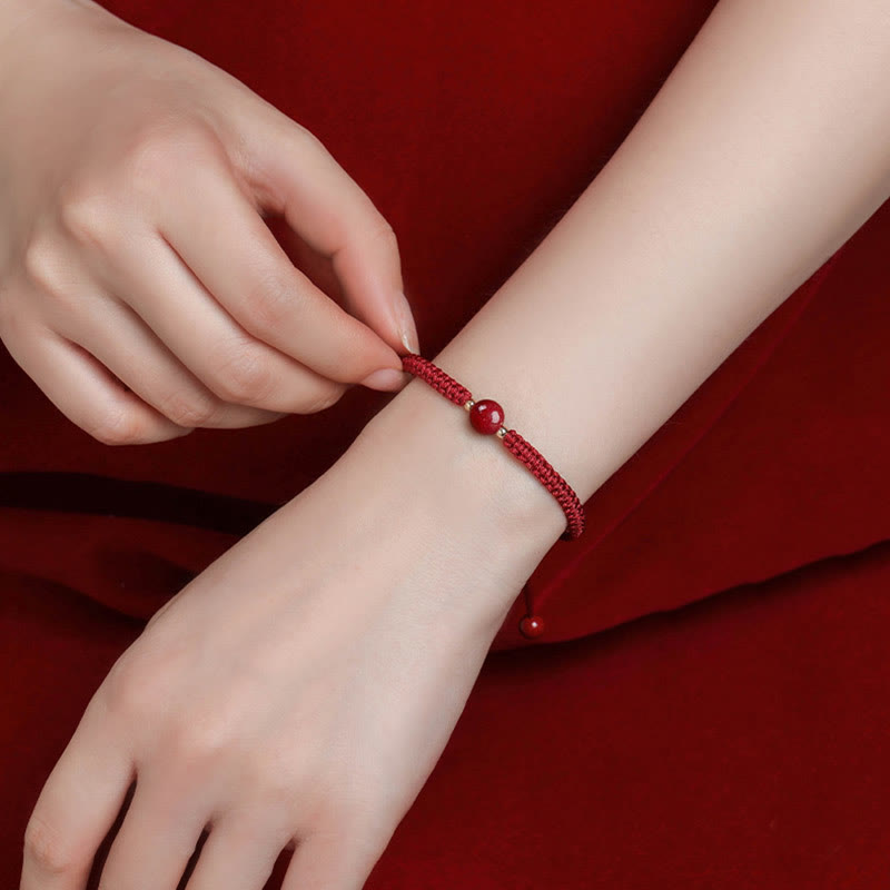 KarmaRipple's Fortunate Cinnabar Bead Blessing Red String Bracelet p9